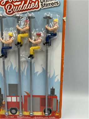 NEW & GIFT READY FIREMAN BUDDIES DRINK STIRRERS POLE DANCERS FOR YOUR LIPS